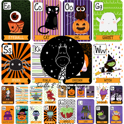 English Alphabet Cards - Halloween Edition