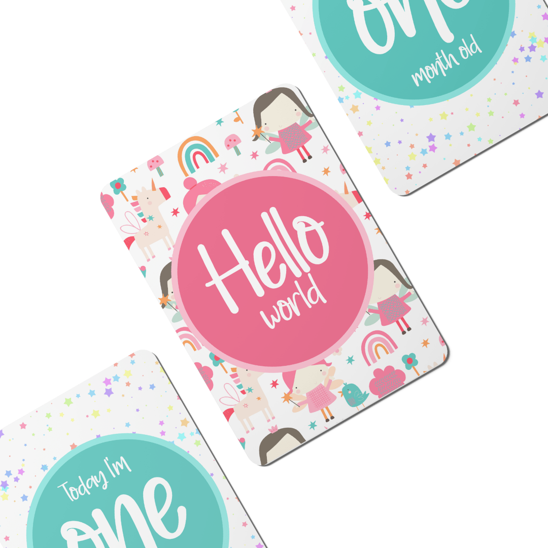 Fairies and Unicorns Baby Milestone Cards - Set of 25