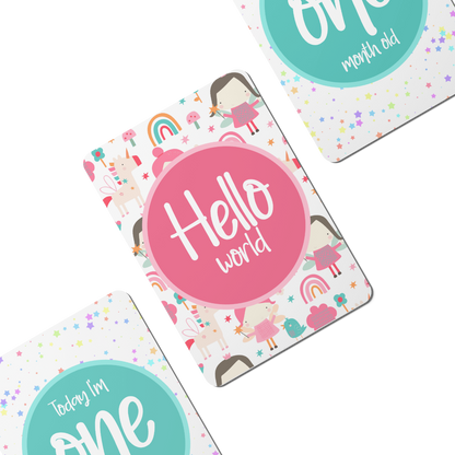 Fairies and Unicorns Baby Milestone Cards - Set of 25