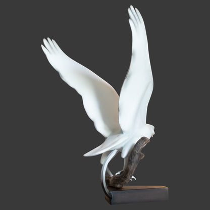 White Peregrine Falcon Sculpture