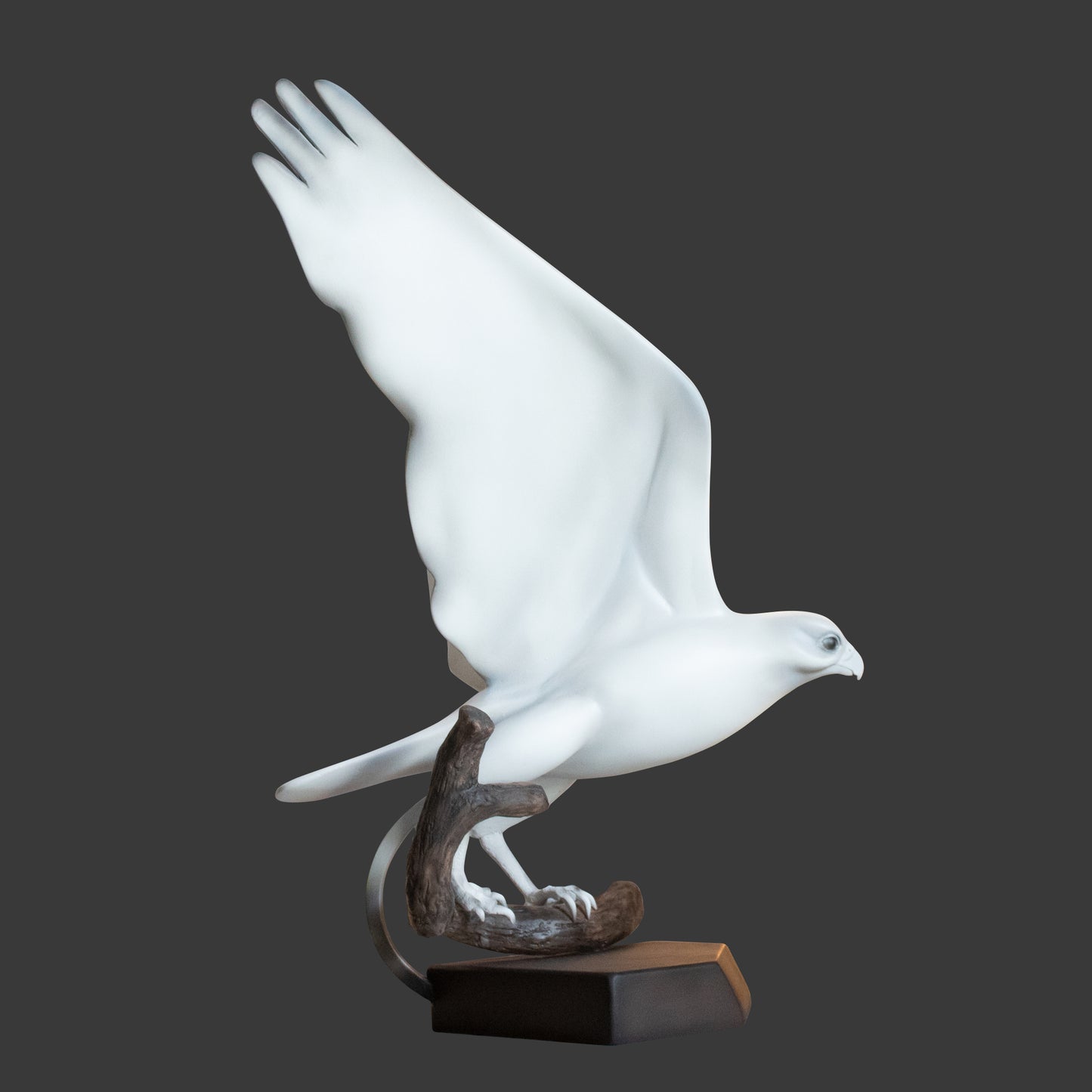 White Peregrine Falcon Sculpture