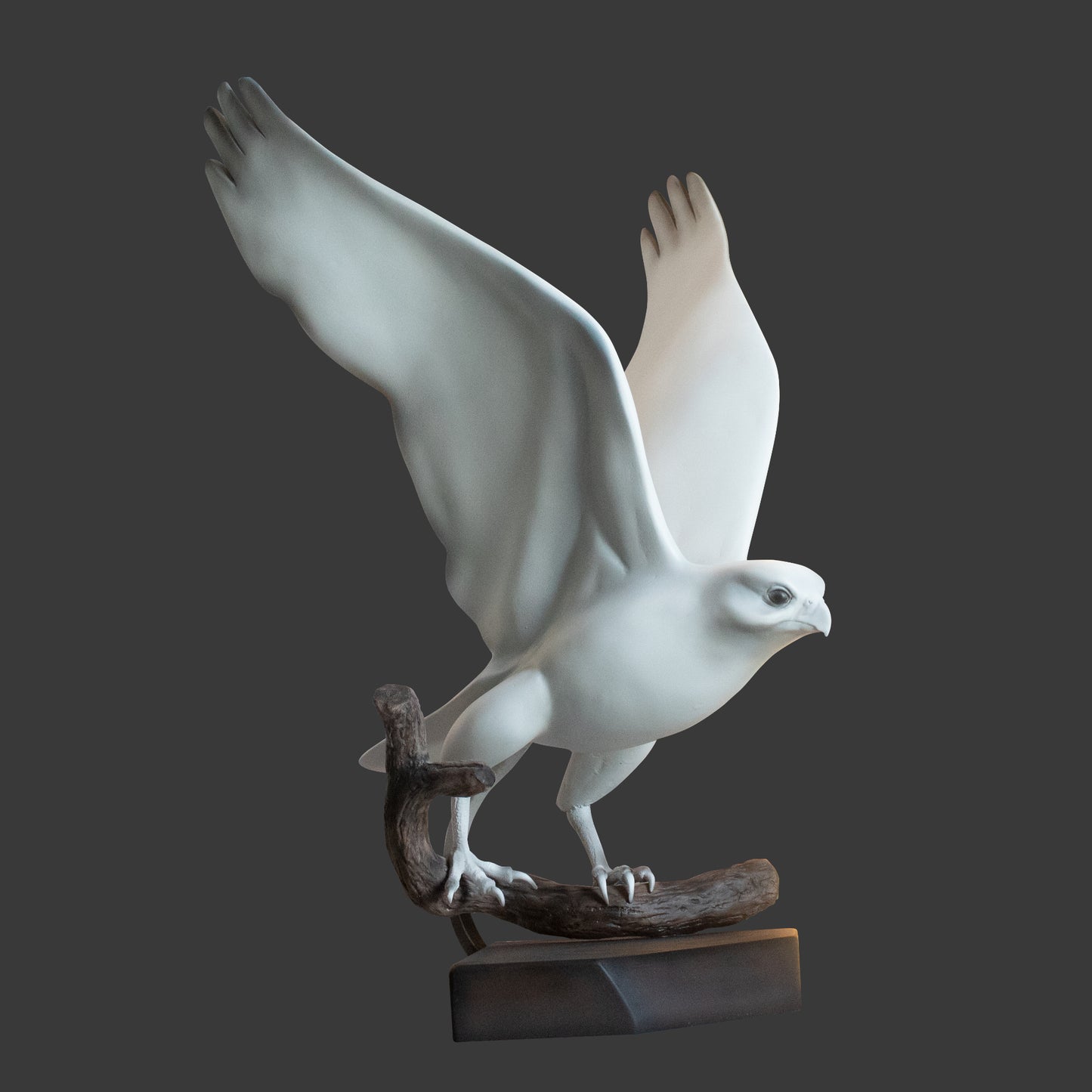 White Peregrine Falcon Sculpture