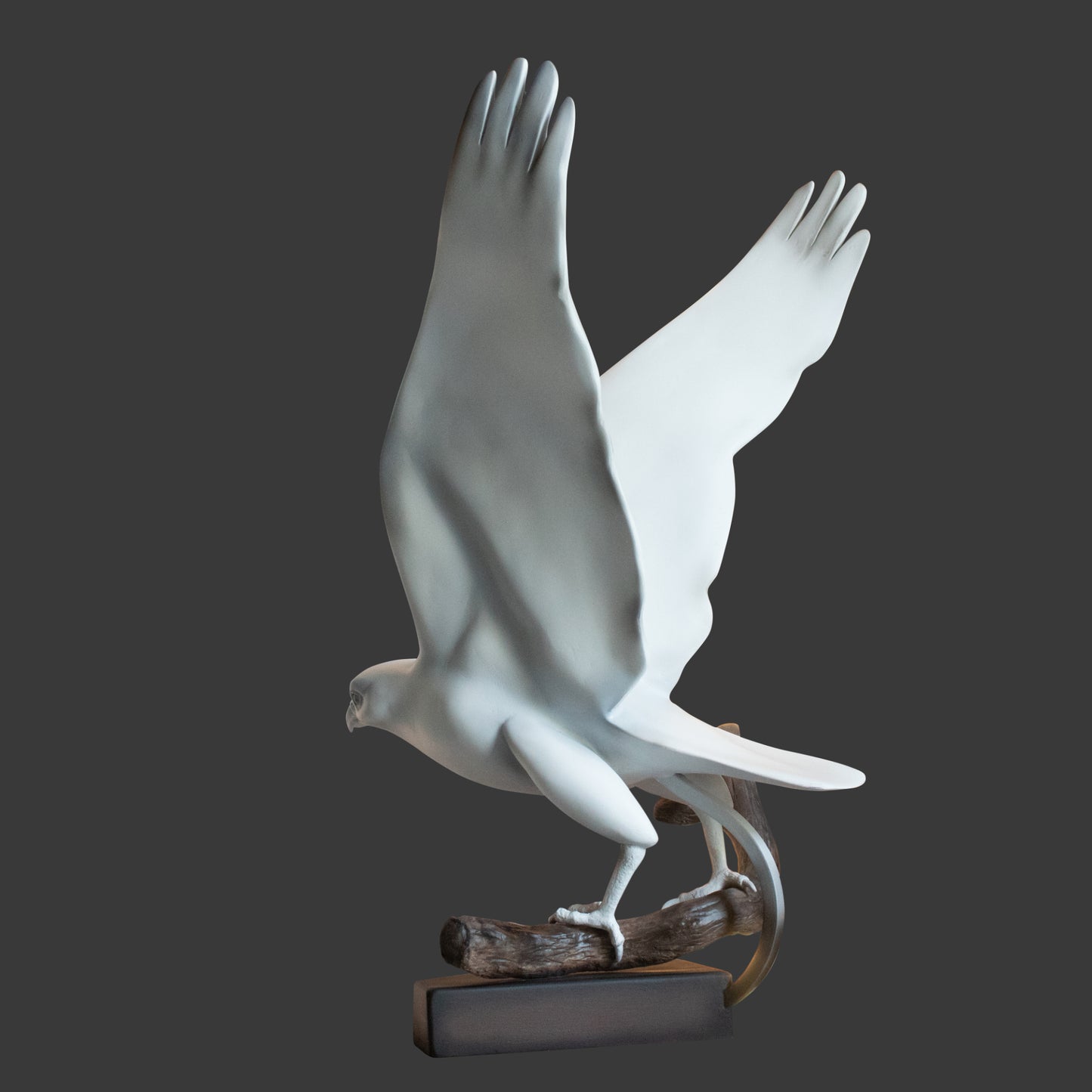 White Peregrine Falcon Sculpture