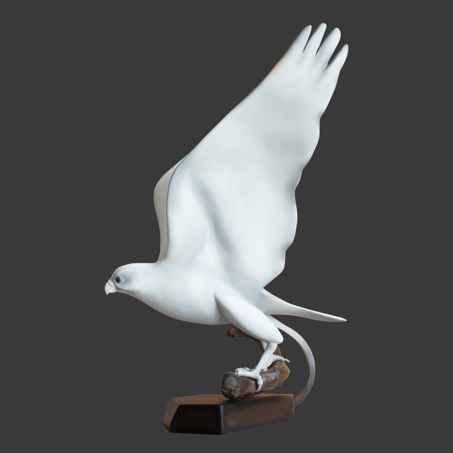 White Peregrine Falcon Sculpture