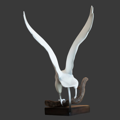 White Peregrine Falcon Sculpture