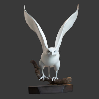 White Peregrine Falcon Sculpture