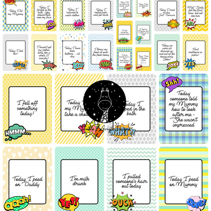 Funny Alternative Baby Milestone Cards - Set of 25