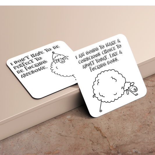 Funny Sheep Mini Sweary Affirmation Cards