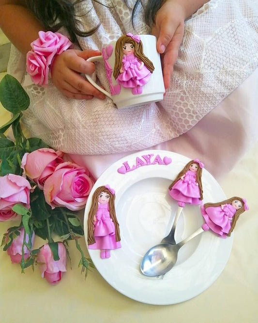 GIRLY SET(MUG PLATE SPOON FORK)