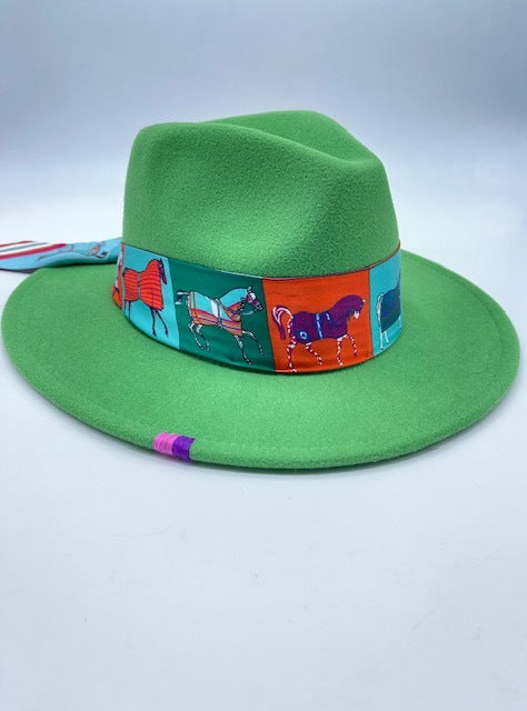 Green fedora hat