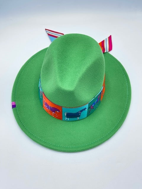 Green fedora hat