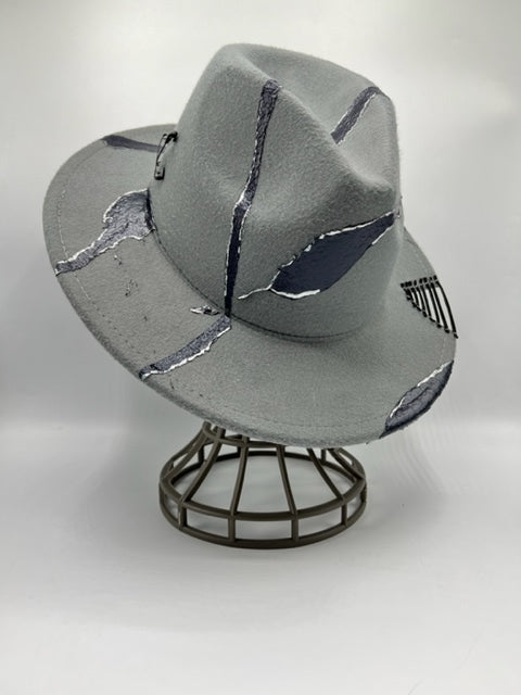 Grey fedora with silver touches