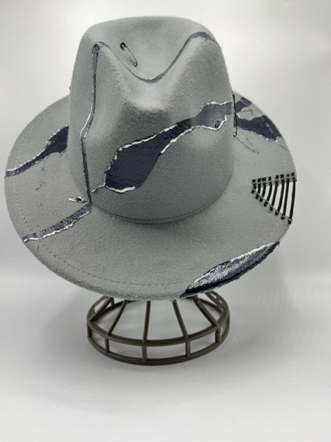 Grey fedora with silver touches