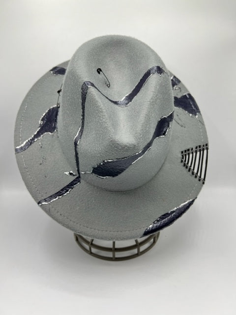 Grey fedora with silver touches