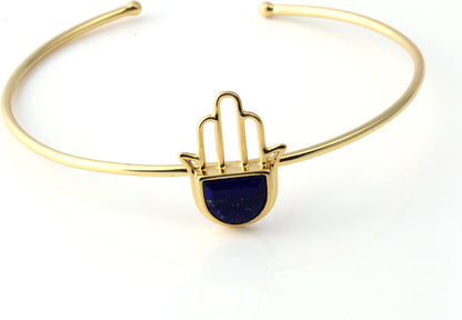 Hamsa Open Ended Cuff Bracelet Sterling SIlver