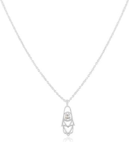 Hamsa Pearl Pendant Sterling Silver