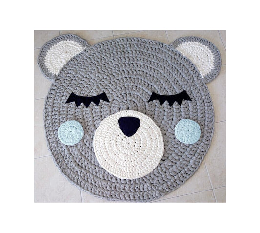 Handmade Crochet Bear Rug for baby nursery room