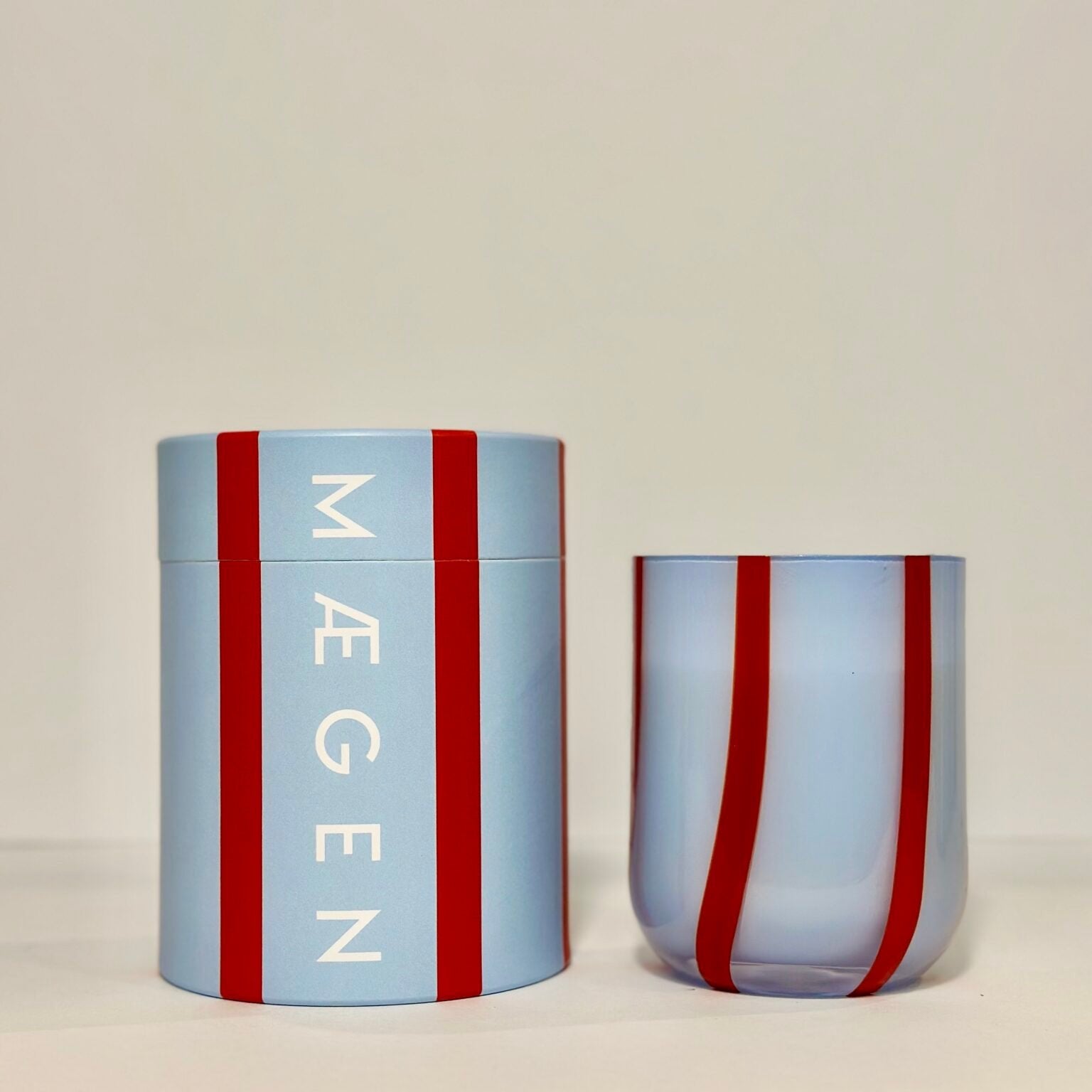 Atina Stripe Candle - Blue & Red