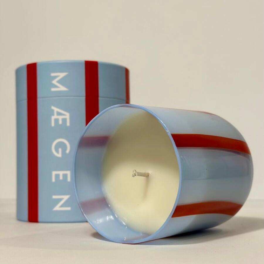 Atina Stripe Candle - Blue & Red