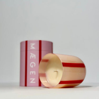 Atina Stripe Candle - Red & Pink