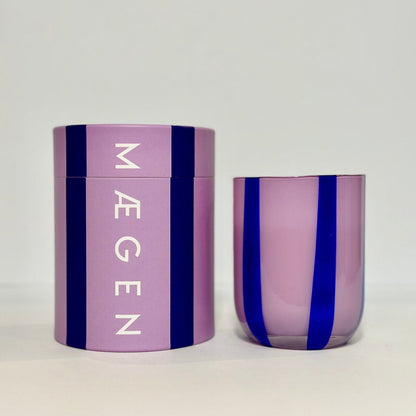 Atina Stripe Candle - Navy & Lilac