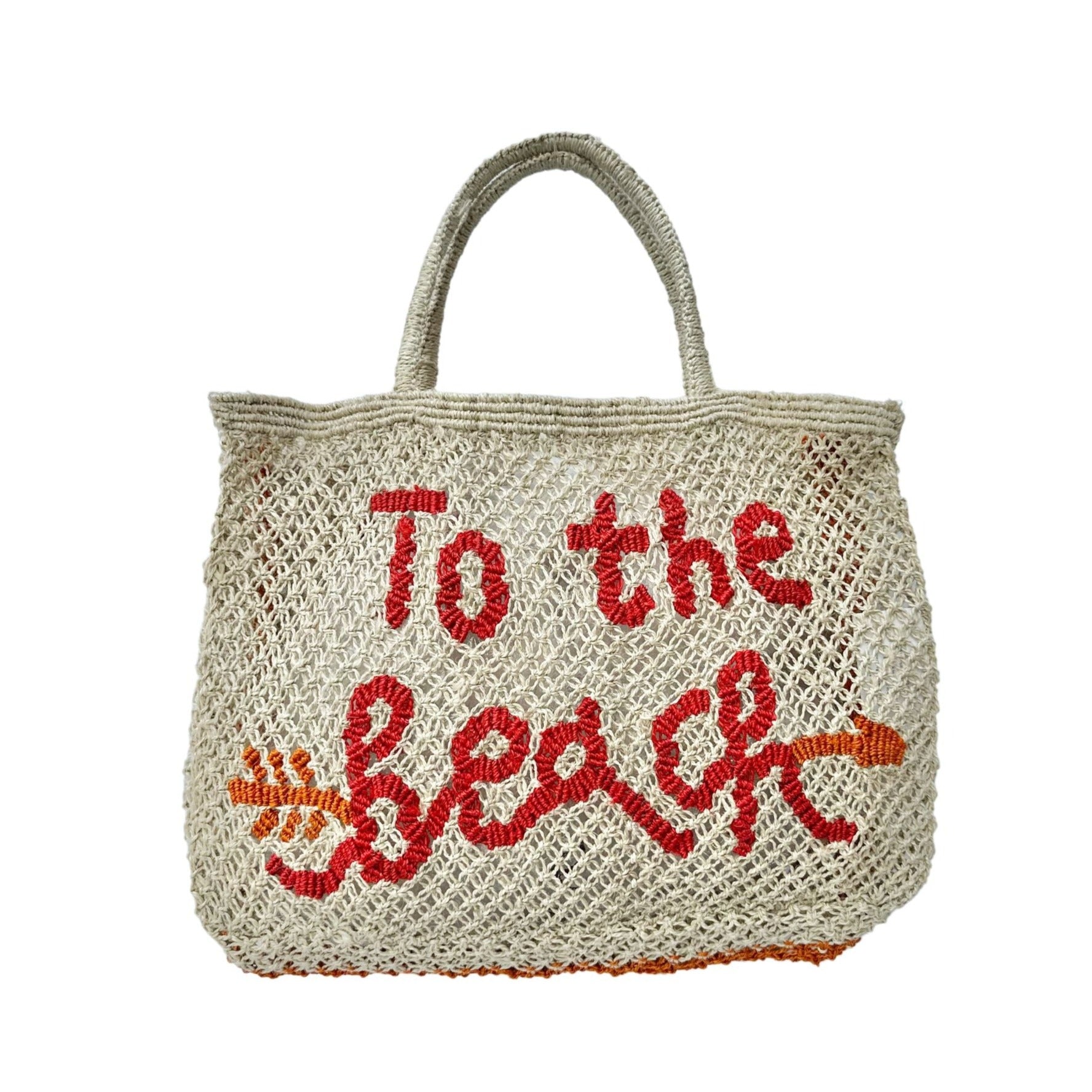 To The Beach Jute Bag L - Saffron Souk 4 The Jacksons