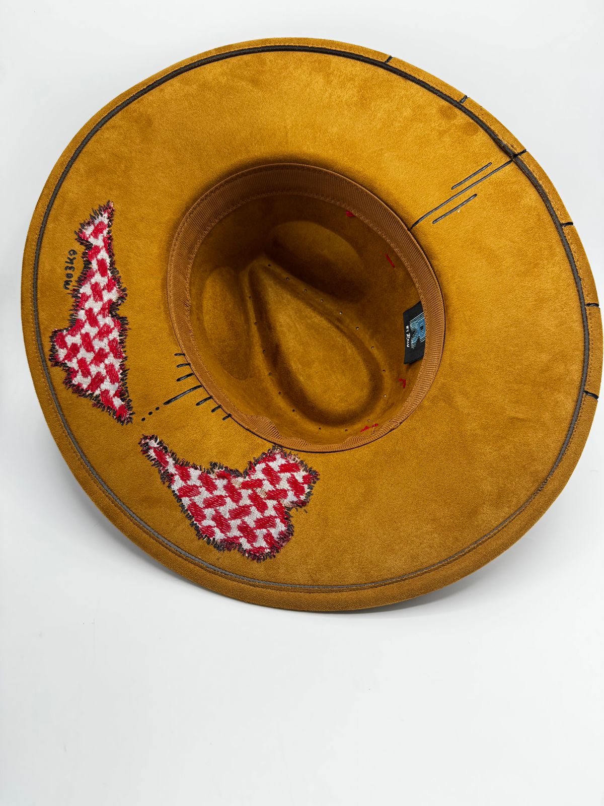 Wide brim  brown fedora Arabic inspired