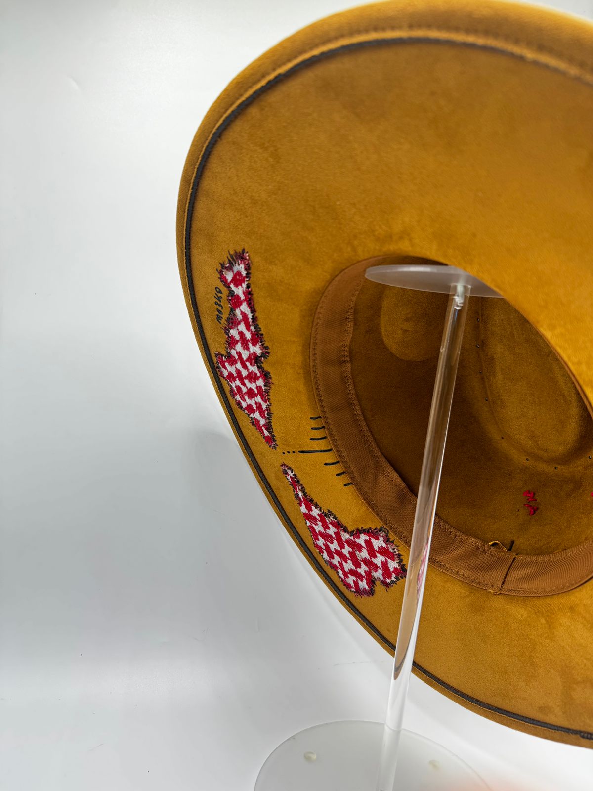 Wide brim  brown fedora Arabic inspired