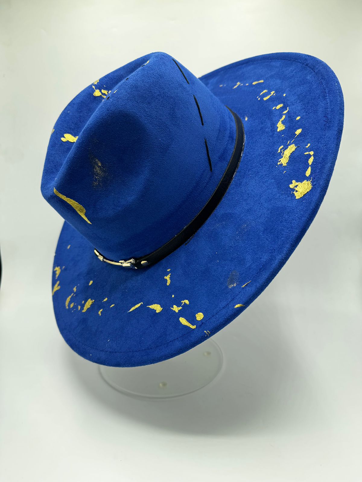 Royal blue wide brim with gold splashes