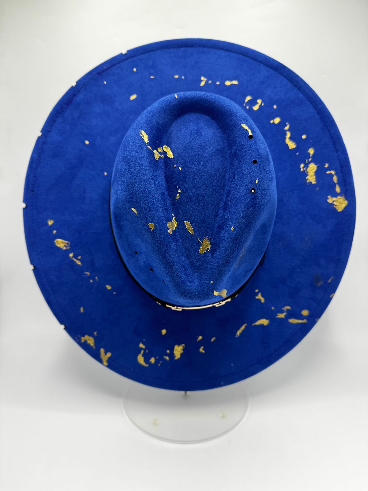 Royal blue wide brim with gold splashes