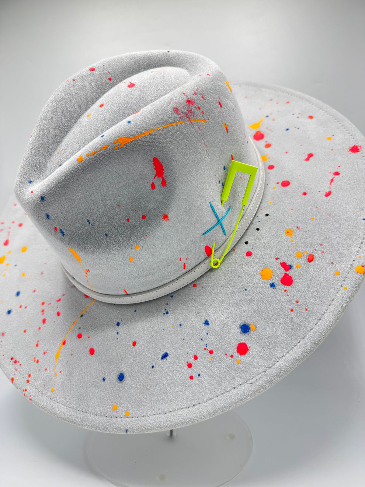 Hand painted wide brim fedora