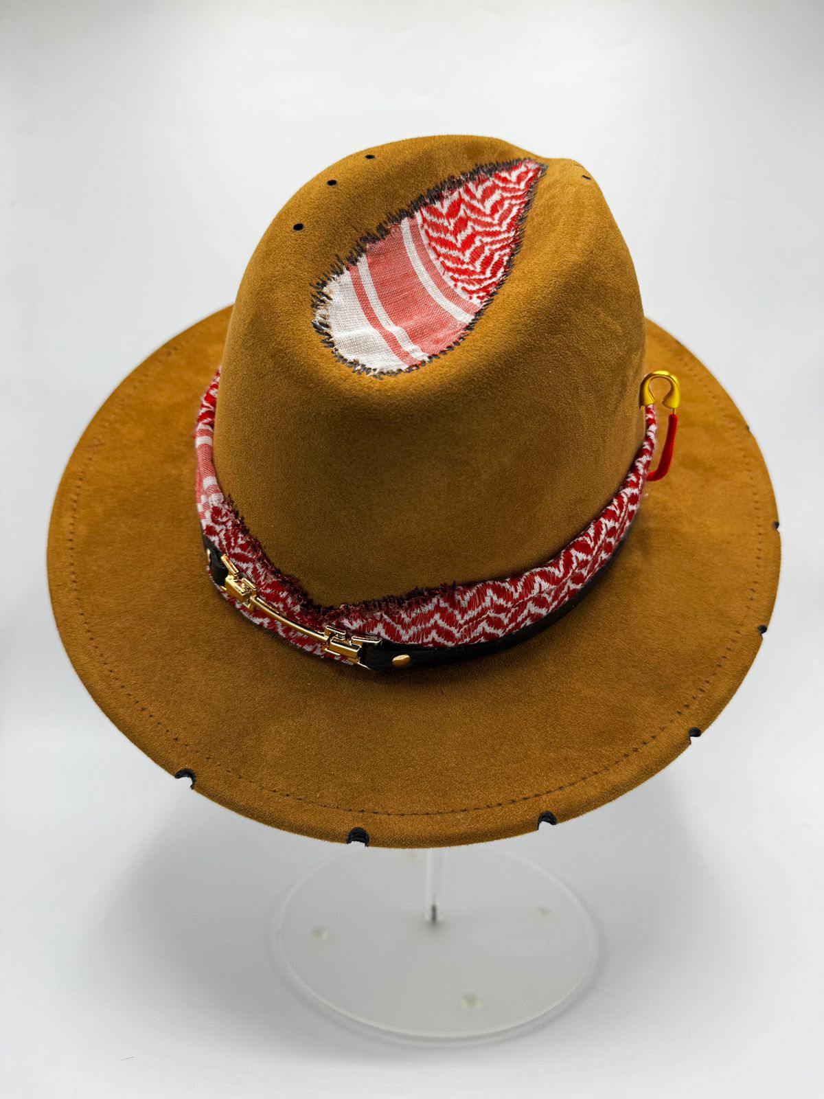 Arabic inspired suede fedora