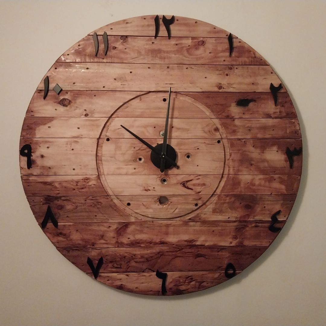 Large  Beautiful design Wooden Clock Arabic Numbers and 1.3 Mtr Diameter