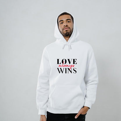 Love Always Wins Premium Unisex White Winter Hoodie [American Fit]