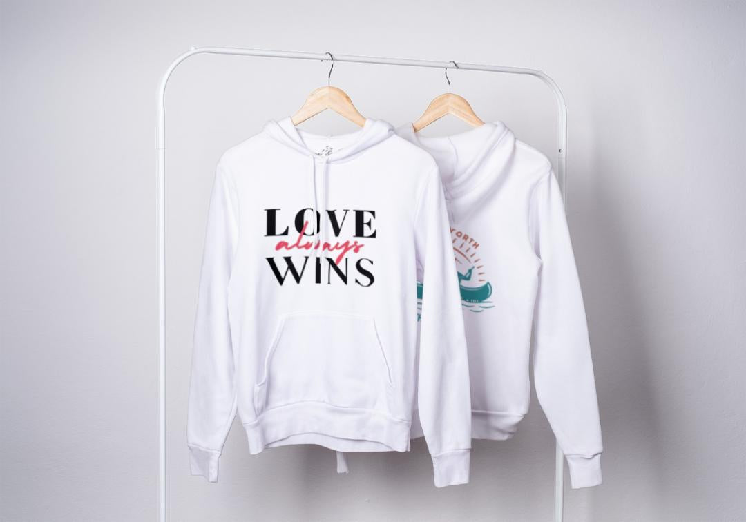 Love Always Wins Premium Unisex White Winter Hoodie [American Fit]