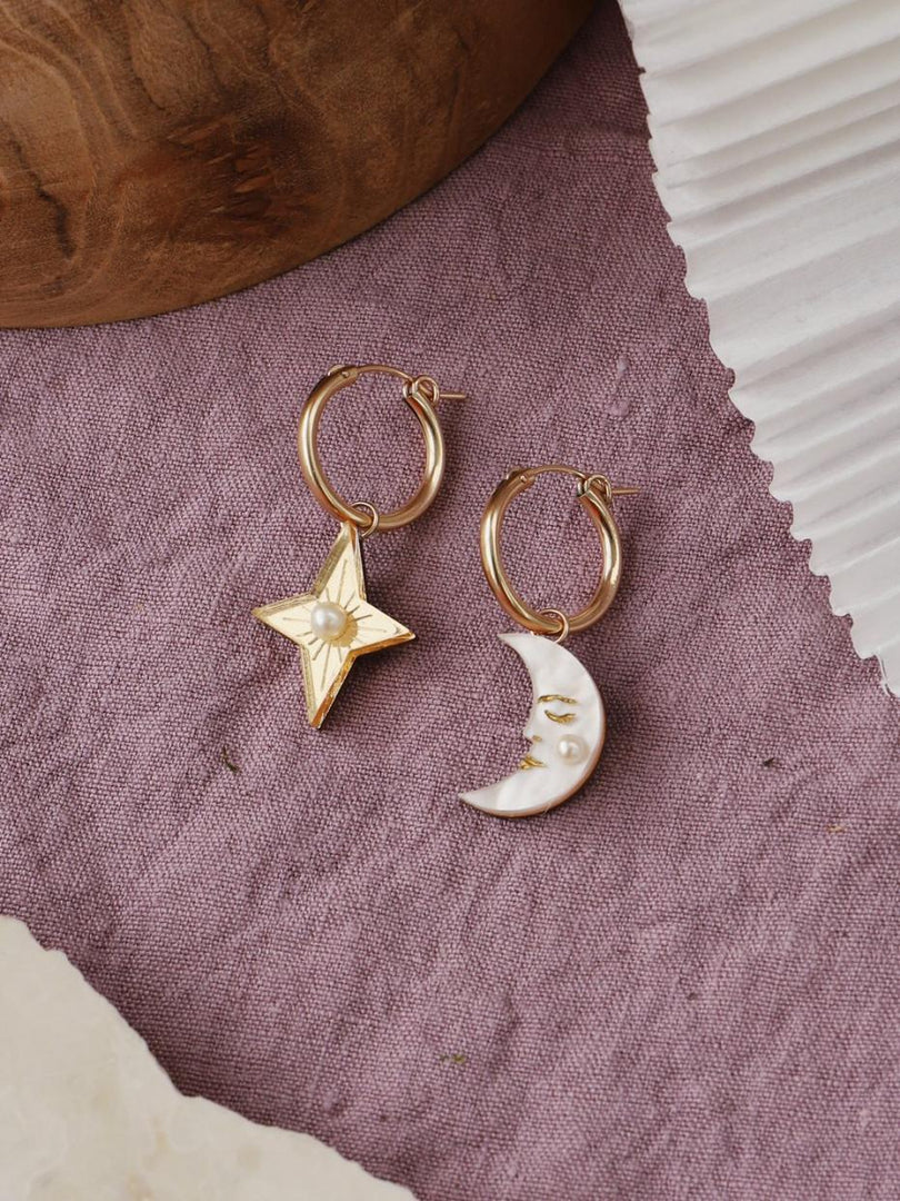 Moon & Star Hoops