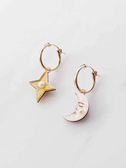 Moon & Star Hoops