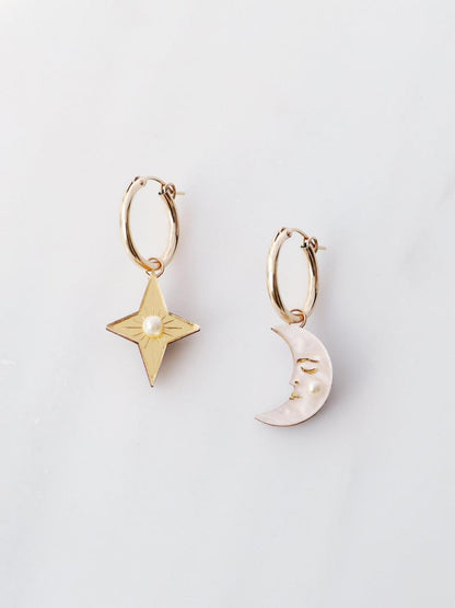 Moon & Star Hoops