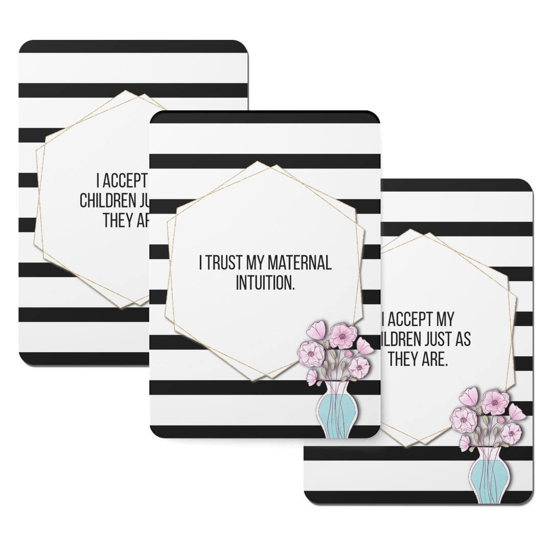 Motherhood B&W Affirmation Cards - Set of 30