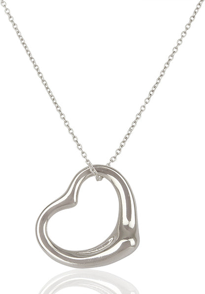 Open Heart Chain Pendant Sterling Silver