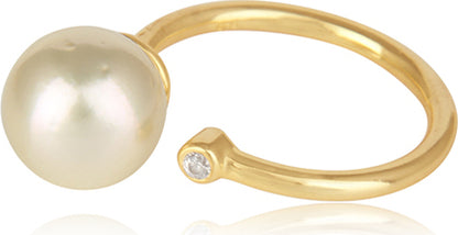 Pearl and Zircon Ring Sterling Silver