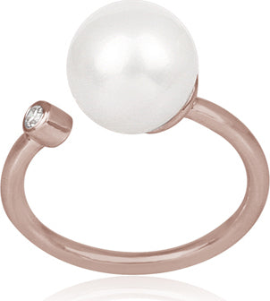 Pearl and Zircon Ring Sterling Silver