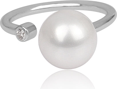 Pearl and Zircon Ring Sterling Silver