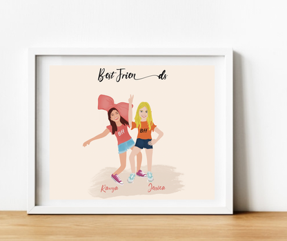 Personalized BFF/Sibling/Mummy&Me/Cousins Custom Print FRAMED