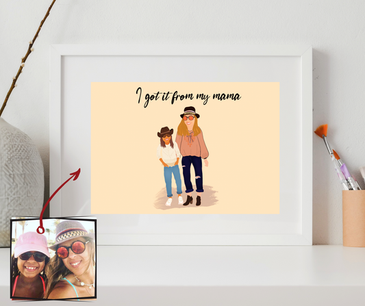 Personalized BFF/Sibling/Mummy&Me/Cousins Custom Print FRAMED