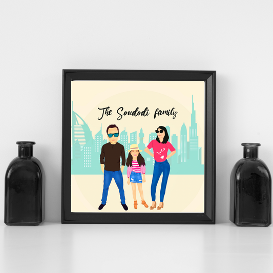 Personalized Dubai Portrait Framed