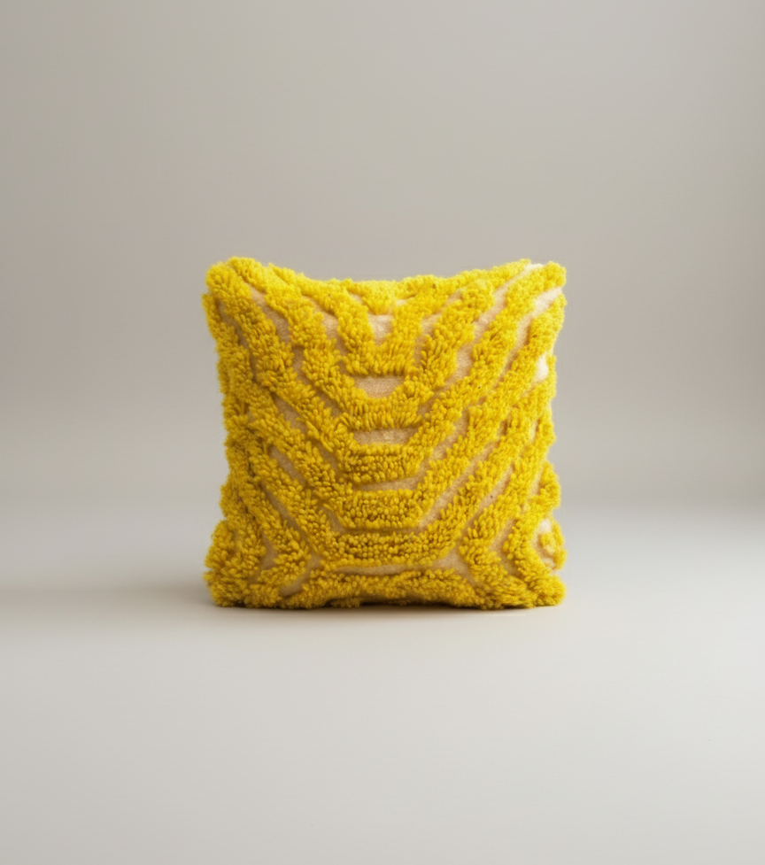 The 'Golden Oasis' Pillow Case: Dyed with Saffron & Henna