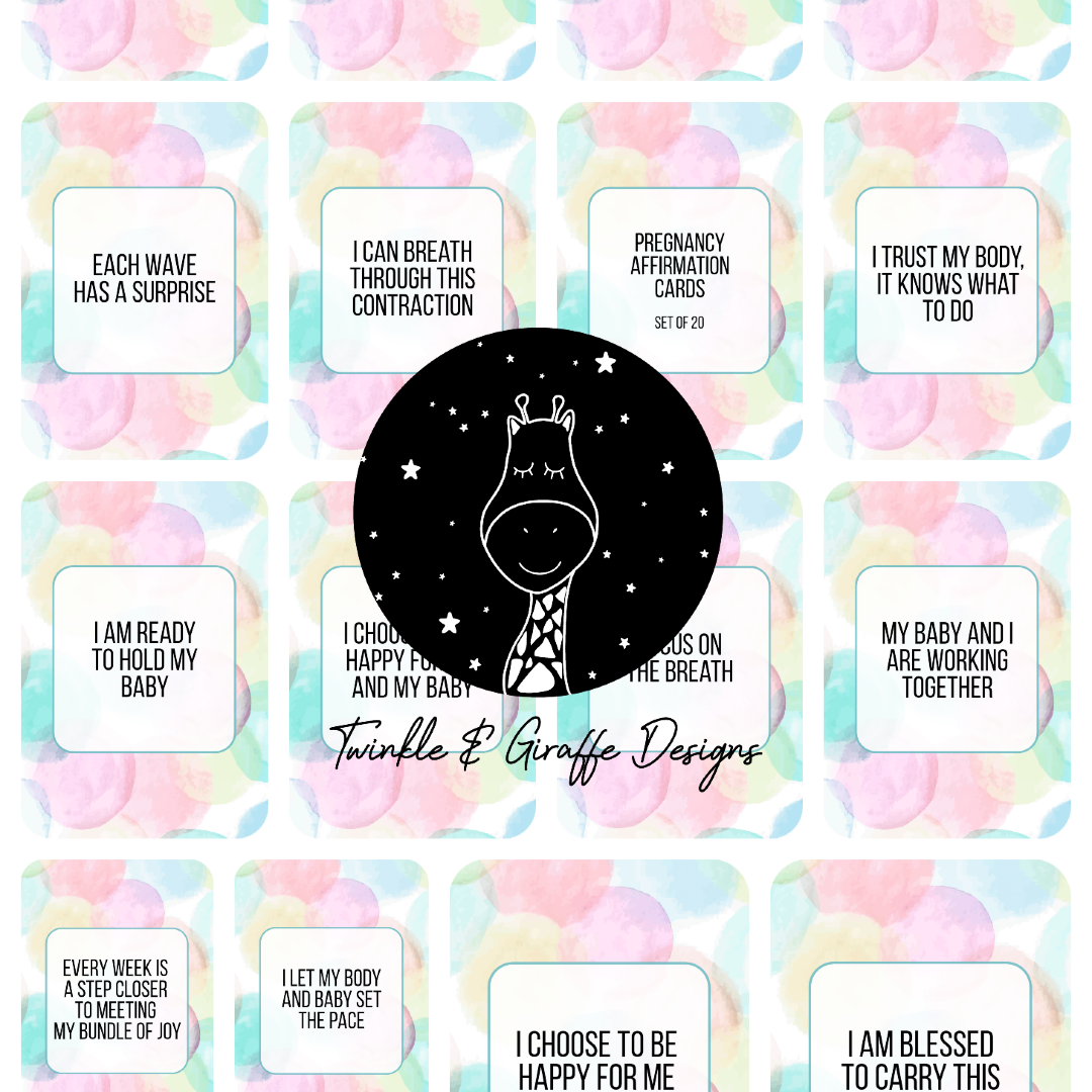 Pregnancy Journey Affirmation Cards - Set of 20