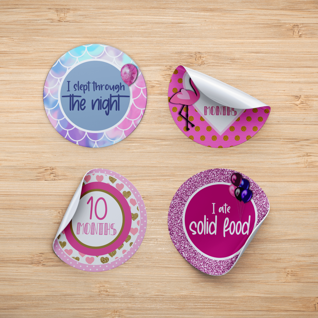 Pretty in Pink Milestone Stickers