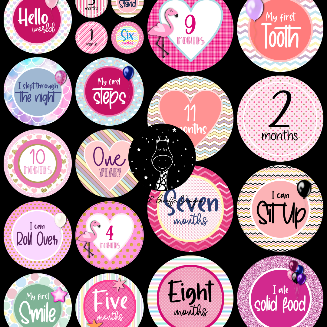 Pretty in Pink Milestone Stickers